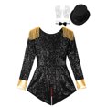 thumbnail image 6 of iiniim Women's Ringmaster Circus Ring Leader Outfit Master Lion Tamer Fancy Dress Bodysuit Black XL, 6 of 7