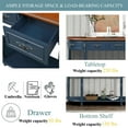 thumbnail image 3 of Noble House Ernestine Console Table, Pine Wood Frame with Drawers and Shelf, Half Moon Entryway Table, Navy Blue, 3 of 8