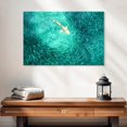 thumbnail image 2 of Elephant Stock Shark Prey Wall Art - Horizontal Canvas Wall Art - Living Room Wall Decor - Animal Canvas - Teal And Turquoise Decor - 24" x 16", 2 of 4
