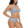 thumbnail image 2 of Kdxio Plaid Flowers Print Women's 2 Piece High Waisted Wrap Spaghetti Strap Summer Swimsuit Bikini Set-Medium, 2 of 7