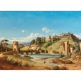 thumbnail image 3 of Josef Magnus Stäck 14x11 Black Modern Framed Museum Art Print Titled - View of the City of Narni (1866), 3 of 5