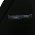 thumbnail image 4 of Pocket Squares for Men Dark Blue Brown Paisley, 4 of 5