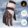 thumbnail image 4 of Dyfzdhu Winter Outdoor Boys Girls Snow Skating Snowboarding Windproof Warm Gloves Perfect For 5 To 9 Years Old Kids Pink, 4 of 5
