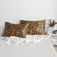 thumbnail image 7 of Super Soft Satin Pillowcase Set of 2, Hair-friendly Satin Pillow Case with Envelope Closure, Standard Size, 20 x 26 inches, Yellow Leopard, 7 of 7