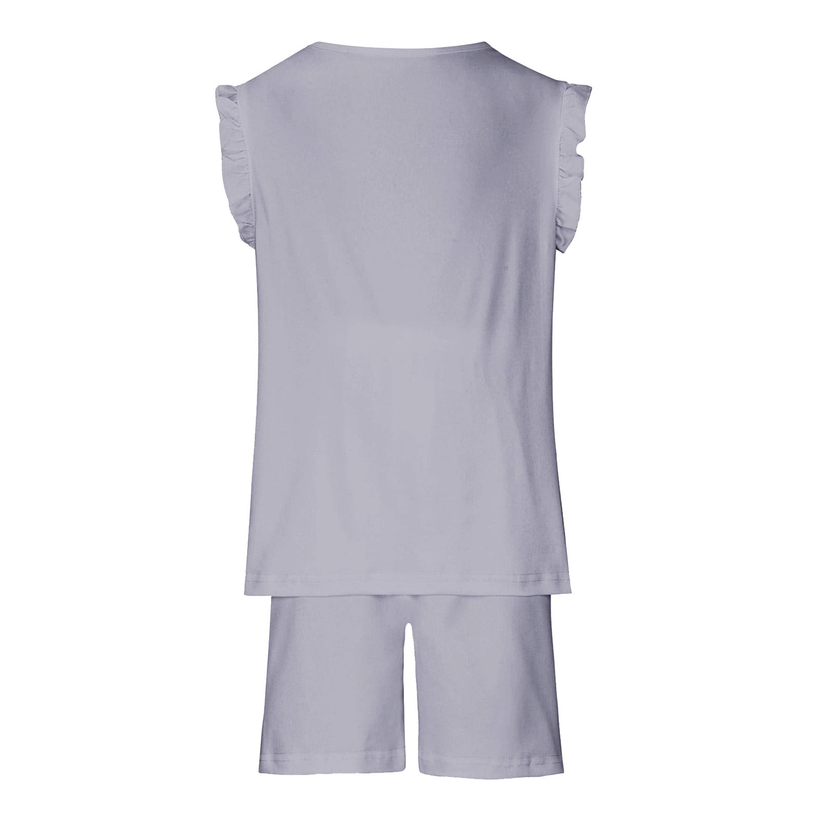 Bnwani 2Pcs Plus Size Clothing Girls sleeved Sleeveless Solid Set Short Shorts Tops Toddler Baby Cotton Shirt Suit Size 3-4 Y