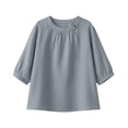 thumbnail image 6 of Womens Cotton Linen T Shirts Elbow Length Sleeve Crew Neck Tops for Women Summer Lightweight Tshirts, 6 of 6