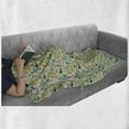 thumbnail image 6 of Stripes Soft Flannel Fleece Throw Blanket, Playroom Design Illustration of Dashed Line Cats and Gentlemen Dachshund Dogs, Cozy Plush for Indoor and Outdoor Use, 60" x 80", Multicolor, by Ambesonne, 6 of 6