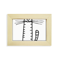 thumbnail image 1 of CAT Stripe sentarse línea negra Escritorio de madera Arte Pintura 5x7 pulgadas marco de foto foto, 1 of 4