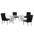 thumbnail image 3 of 79"L x 40"W Glass Dinette Set with 4 Chairs and Silver Stainless Steel Base, 3 of 3