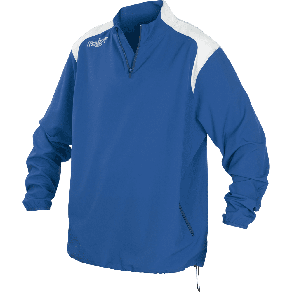 Rawlings Unisex Youth Quarter Zip Long sleeve Baseball Jacket Royal