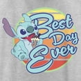 thumbnail image 2 of Women's Lilo & Stitch Best Day Ever Stitch Racerback Tank Top White Heather Large, 2 of 4