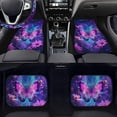 thumbnail image 3 of Pzuqiu Purple Butterfly Car Floor Mats and Car Steering Wheel Cover 5 Piece Rubber Non-Slip Floor Mats for Additional Protection Removable Automotive Accessories Car Interior for Car Truck SUV, 3 of 6