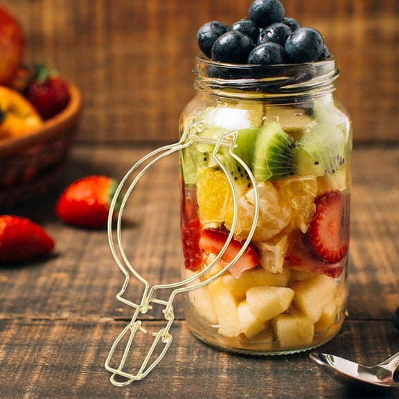 HONMEET 6-Pack Glass Jars with Wire Clamp Lids, Airtight Storage Containers for Kitchen, Home, and Restaurant Use