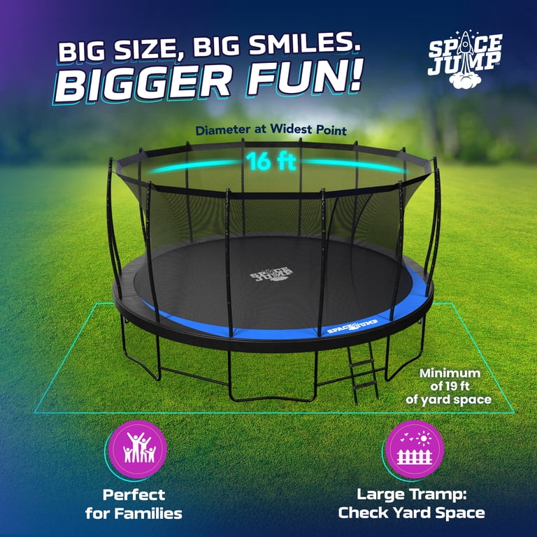 SpaceJump Lunar 16' Trampoline Outdoor Ultimate Set with Safety
