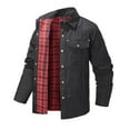 thumbnail image 5 of Fgnfyis Winter Jackets for Men Collar Checkered Flannel Button up Cardigan Casual Jacket Business Fashionable and Comfortable Winter Jacket Mens Winter Coat Black XL, 5 of 6