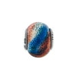 thumbnail image 2 of Fancy Bead White Sterling Silver Glass 12.73 mm 10.91 Reflections Italian Blue & Orange Green Bead, 2 of 3
