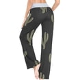thumbnail image 5 of GZHJMY Women's Pajama Pants Black Cactus Comfy Stretch Sleepwear Essentials womens Lightweight Lounge Terry Pajama Pant, Large, 5 of 7
