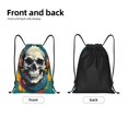 thumbnail image 2 of Yiaed Modern Hip-Hop Skull Print Drawstring Bags Drawstring Backpack Bulk String Back Pack Gym Sport Bag-Medium, 2 of 5
