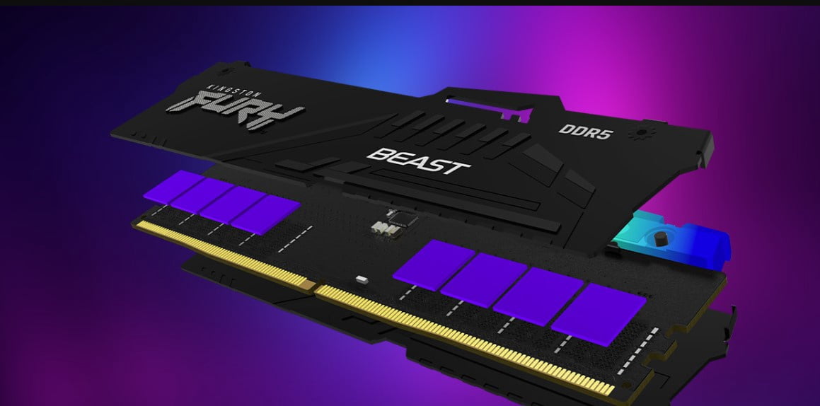 Kingston FURY Beast RAM Module - For Motherboard - 32 GB (2 x 16GB) - RGB - DDR5-6000/PC5-48000 DDR5 SDRAM - 6000 MHz Single-rank Memory