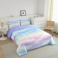 thumbnail image 3 of Erosebridal Rainbow Clouds Bedding Queen Comforter Set, Sky Stars Down Comforter, Girls Room Decor, Reversible 3 Pieces, 3 of 8