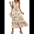 thumbnail image 2 of Vestido de Verano para Mujer, Estilo Bohemio, Informal, con Lazo Frontal y Estampado Floral, para Playa y Verano. 1 L, 2 of 9