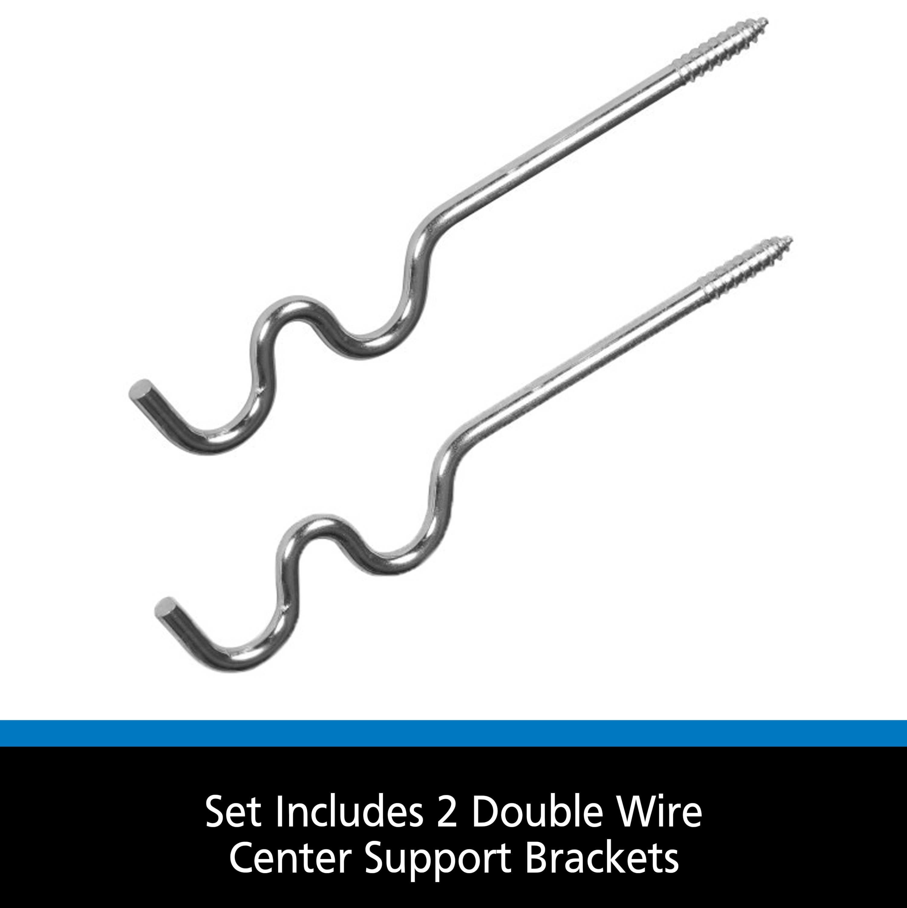 Mainstays 2 in. Clearance Wire Double Center Support Brackets, Set of 2, Silver Finish