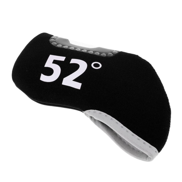 Fundas protectoras para cabezas de palos de golf, de hierro, de neopreno, para deportes al aire libre Negro de 52 grados