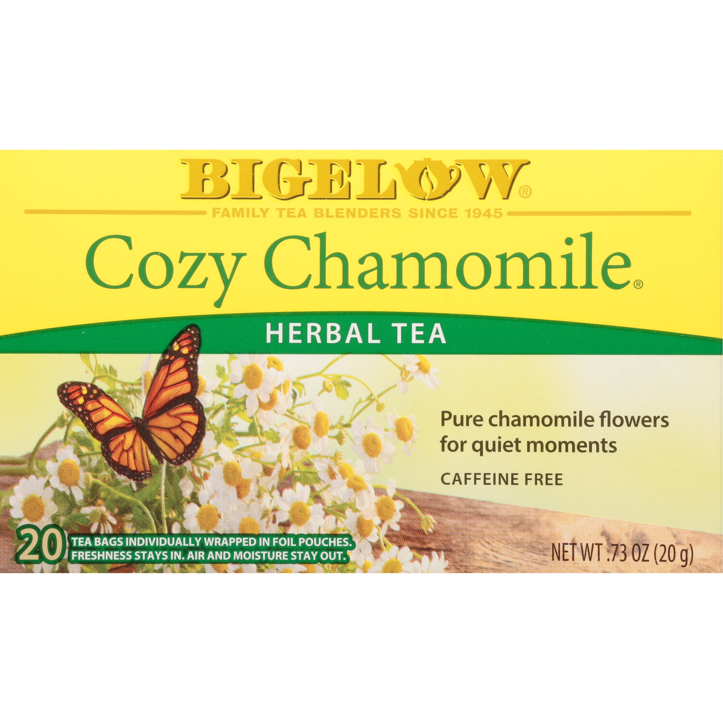 Bigelow Cozy Chamomile, Caffeine-Free Herbal Tea Bags, 20 Count