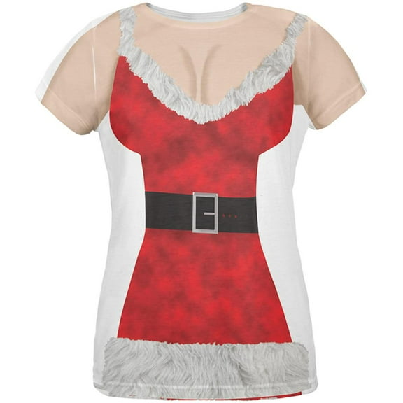 Sexy Mrs. Claus All Over Womens T-Shirt - Medium