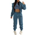 thumbnail image 1 of Gibobby Conjunto de Pantalones para Mujer Informal y moderno: conjunto de sudadera con capucha con estampado de para mujer, perfecto para uso informal y vesti(Marina,XL), 1 of 5