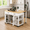 White, variant on Homy Casa 47" Kitchen Island with Extendable Dining Table, Storage Cabinets, Drawers, Power Outlet, Black