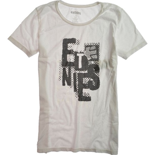 Etnies Press Check camiseta gráfica para mujer, blanca, grande