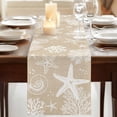 thumbnail image 3 of Table Runners 72 Inches Long Dress Scarves, Rustic Coastal Farmhouse Kitchen/Dining Table Runner, Coffee Tablerunners, Sea Nautical Summer Beach Starfish Coral 14x72 Inch, 3 of 9