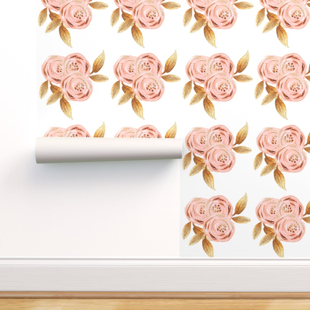 Self Adhesive Beautiful pink rose pattern wallpaper Peel /& Stick Removable