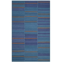 SAFAVIEH Kilim Benton Geometric Wool Area Rug, Blue/Multi, 4' x 6'