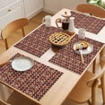 thumbnail image 5 of Red Brown Geometric Placemats Set of 12 Ethnic Southwest Country Place Mats Indoor Wipeable Table Mats Washable Cloth Dining Table Placemats for Kitchen Holiday Party Home Decor 13x19 Inch, 5 of 9