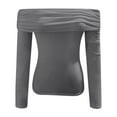 thumbnail image 4 of Tops Women Crewneck Grey Womens Long Sleeve Tshirts Womens Basic Tops Womens Fall Clothes, 4 of 4