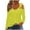 Yellow, variant on WREESH Womens Fashion T-Shirts Off The Shoulder Top Solid Color Pullover Regular Fit Cold Shoulder Tops Long Sleeve Tops Casual Off Shoulder Pullover Top Top/Shirt Olive Green