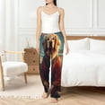 thumbnail image 6 of Lsque Meditating Golden Retriever Print Women's Pajama Pants, Lounge Pant - Comfortable Home Wear,Elastic Waistband, Stylish Design-Large, 6 of 9