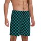 thumbnail image 2 of Fotbe Black And Teal Checkerboard Pantalones Cortos de Pijama para Hombre, Ropa de Dormir, Pantalones de Pijama Cortos para Hombre-Medium, 2 of 6