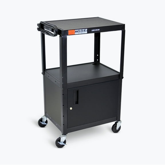 Classroom Basics AVJ42C Adjustable-Height Steel AV Cart - Cabinet