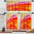 thumbnail image 3 of LALILO Kitchen Curtains and Valances Set of 3 36" Abstraction Window Treatment Tiers for Window Decor, 3 of 5