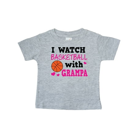 

Inktastic I Watch Basketball with Grampa Gift Baby Girl T-Shirt