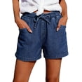 thumbnail image 4 of Jean Shorts Womens BWASD Casual High Waisted Stretchy Denim Shorts with Pockets Drawstring Elastic Waist Summer Trendy Blue S-5XL 2026 Outdoor Vacation Travel, 4 of 9