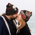 thumbnail image 5 of Lsque Geisha Skeleton With Flowers Pattern Knitted Beanie, Unisex Winter Hat, Knit Hat Winter Beanies Thick Fisherman Beanies Cuffed Plain Skull Caps, 5 of 6