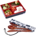 thumbnail image 3 of ANKROYU Portable Wooden Cutlery, 3 Piece Chopsticks and Spoon Set Reusable Wooden Travel Cutlery Set Japanese Cutlery Set Suitable for Office Camping Travel Cutlery, 3 of 8