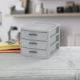 thumbnail image 6 of Sterilite Medium Weave 3 Drawer Unit Plastic, Cement, Set of 4, 6 of 9