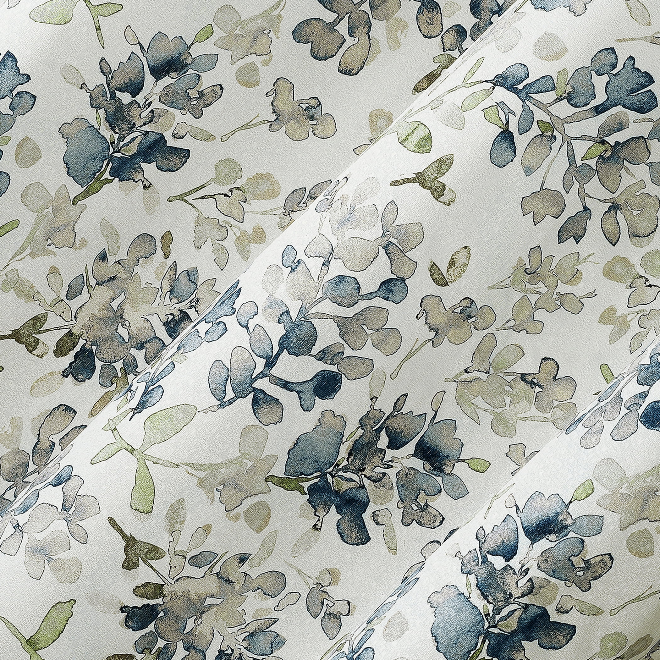 Sun Zero Arlo 2-Piece Textured Thermal Insulated Room Darkening Grommet Curtain Panel Pair, Blue Floral, 40"W x 63"L