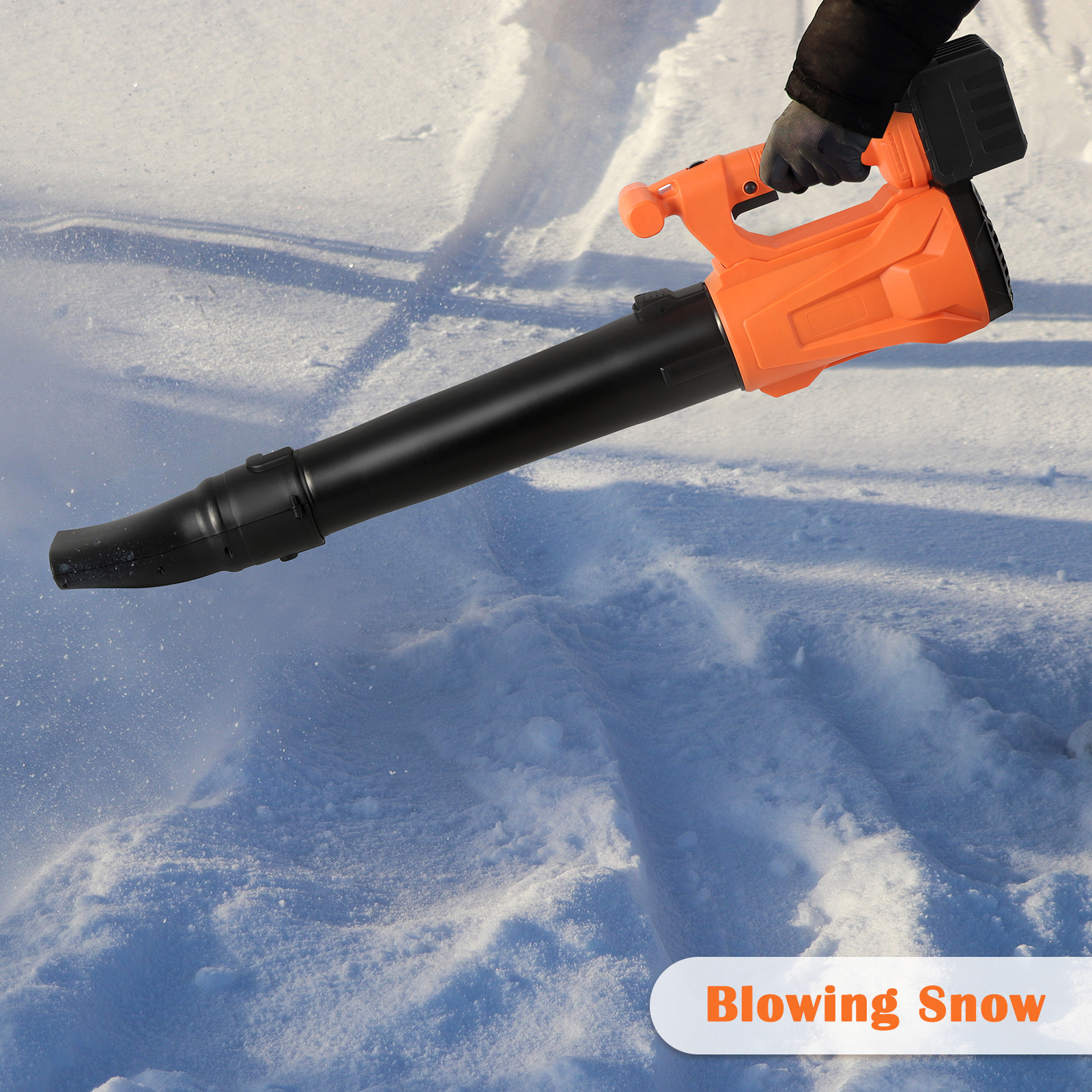 24V Cordless Leaf Blower, 540 CFM Electric Leaf Blower for Lawn Care, 12000rpm and 6 Speeds with Battery, Fast Charger, Orange
