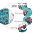 thumbnail image 3 of Summer Hippoes Print Bathroom Shower Curtains with 12 Hooks Polyester Waterproof Shower Curtain for Stalls and Bathtubs Cute Funny Coastal Ocean Sea Blue Decorative Bathroom Curtain 36x72 Inches, 3 of 9